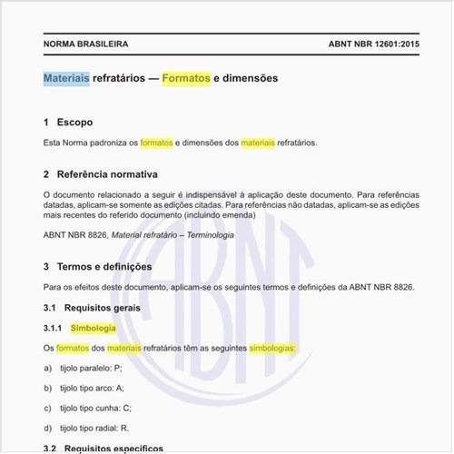 Qual a simbologia usada para o formato dos materiais refratários?