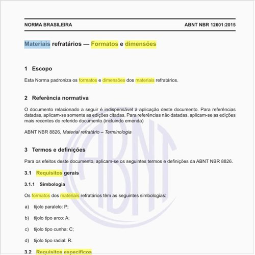 Quais os requisitos específicos para os formatos e as dimensões dos materiais refratários? 