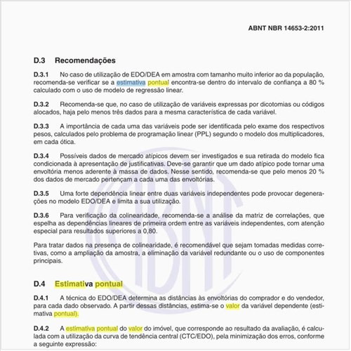 Como calcular a estimativa pontual do valor do imóvel?