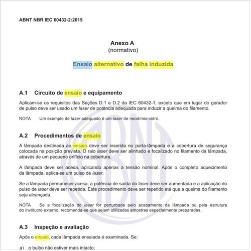 Qual o ensaio alternativo de falha induzida que pode ser realizado?