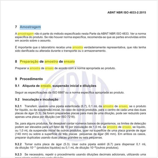 Como deve ser a preparação da amostra de ensaio para esse tipo de contagem de colônias?