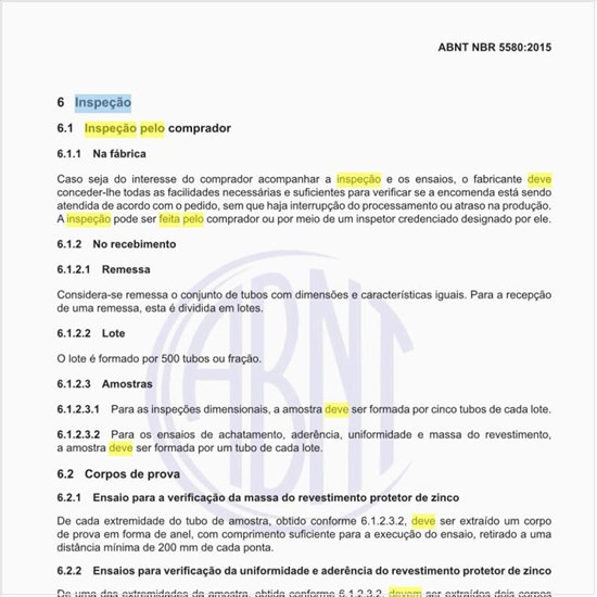 Como deve ser feita a inspeção pelo comprador?