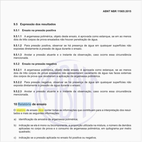 Como deve ser apresentado o relatório de ensaio?