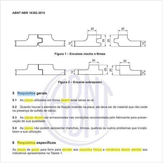 Quais os requisitos físicos e mecânicos que devem atender as placas de gesso para forro?