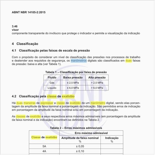 Quais as duas maneiras de expressar a classe de exatidão de um manômetro digital?