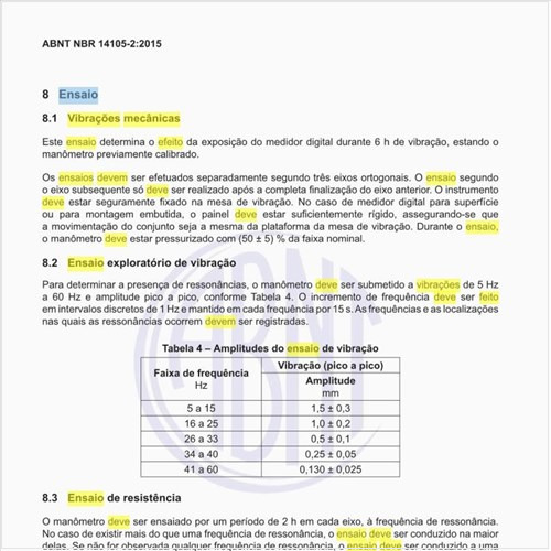 Como deve ser feito o ensaio de vibrações mecânicas nos instrumentos?
