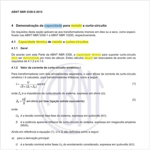 Como deve ser demonstrada a capacidade térmica de resistir a curtos-circuitos dos transformadores?