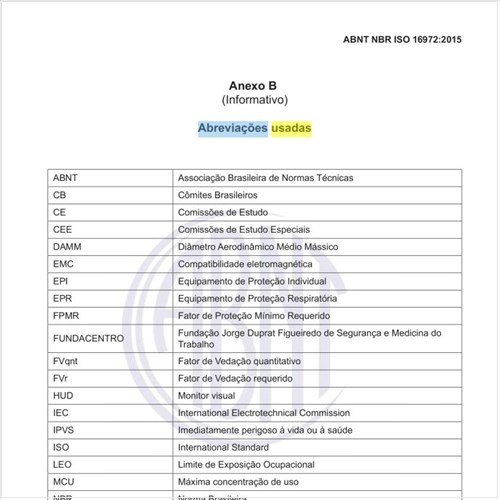 Quais as abreviações usadas em relação aos EPR?