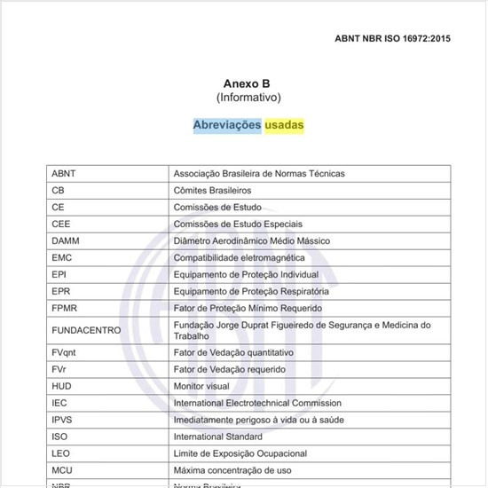 Quais as abreviações usadas em relação aos EPR?