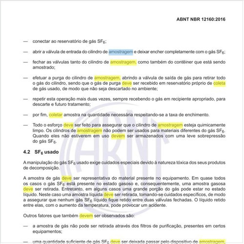 Como deve ser feita a amostragem em SF6 usado?