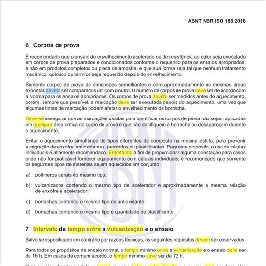 Qual deve ser o intervalo de tempo entre a vulcanização e o ensaio?