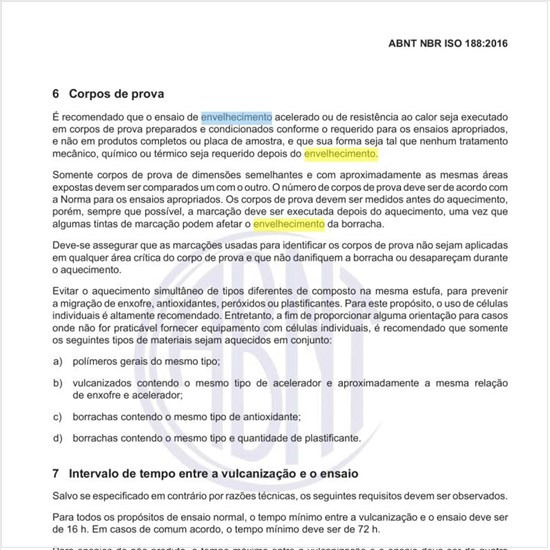 Quais as condições do envelhecimento (duração e temperatura)?