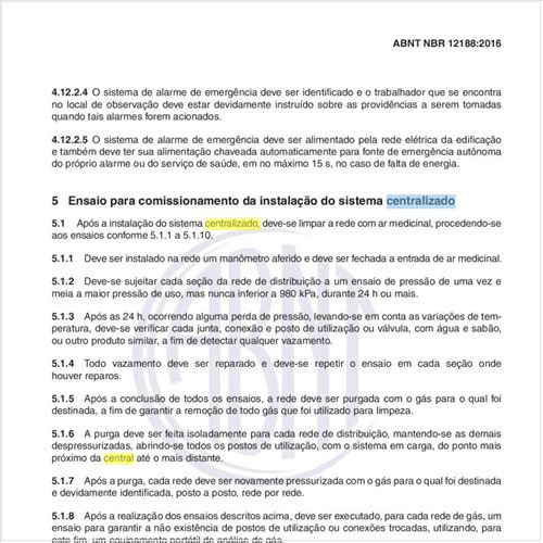 Quais as características de uma central de vácuo?