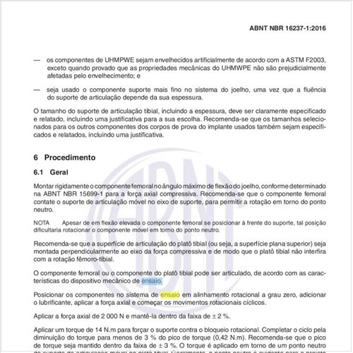Qual a duração e encerramento do ensaio nas próteses?