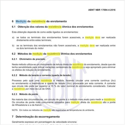 Como deve ser feita a medição da resistência do enrolamento?