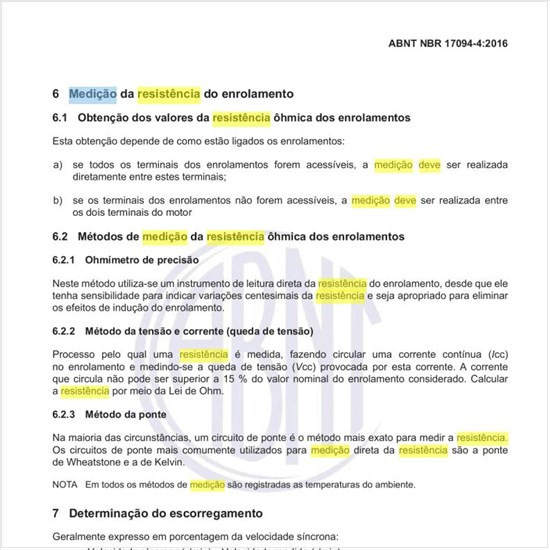 Como deve ser feita a medição da resistência do enrolamento?