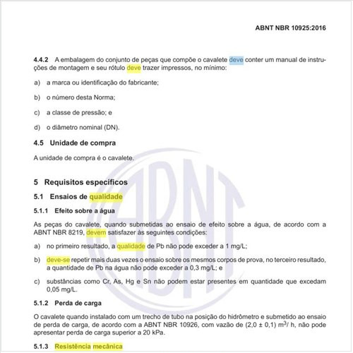Qual deve ser a resistência mecânica do cavalete?
