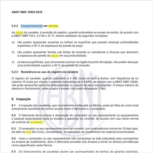 Qual o comportamento em estufas das peças do cavalete?