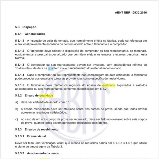 Qual o comportamento em estufa dos colares de tomada?