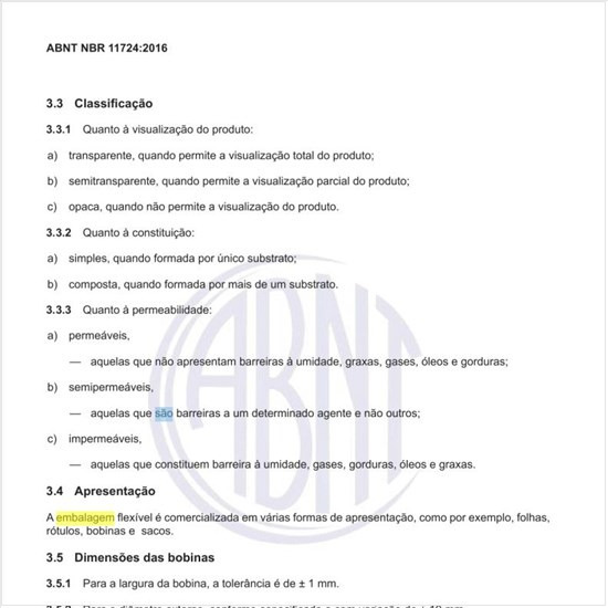 Como são classificadas as embalagens flexíveis?