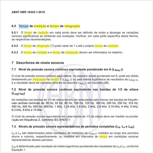 Qual o tempo de medição e tempo de integração das medições?