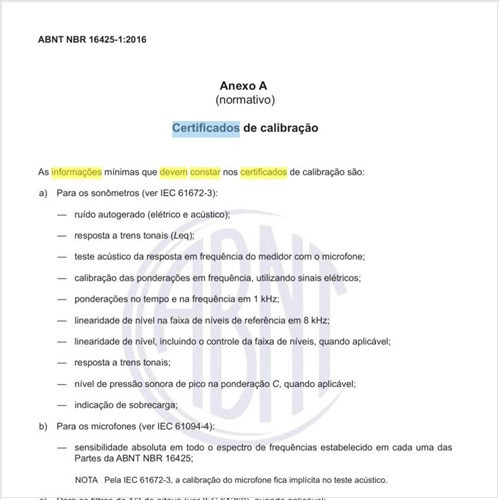 Quais as informações que devem constar nos certificados de calibração?