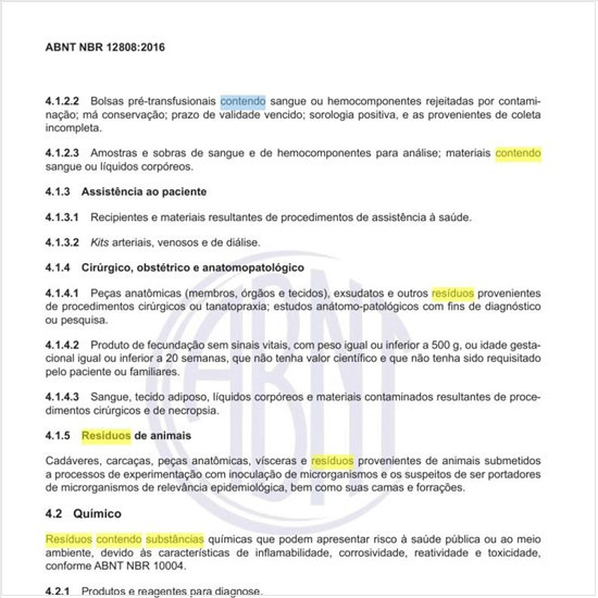 Quais são os resíduos contendo substâncias químicas?
