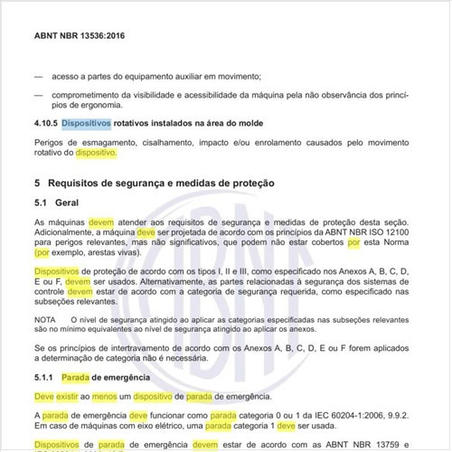 Por que deve existir ao menos um dispositivo de parada de emergência?