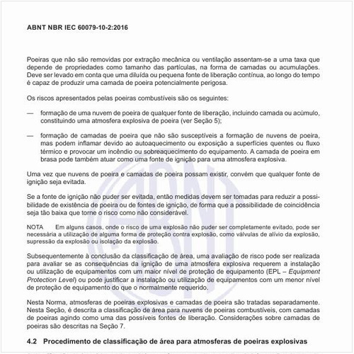 Qual o procedimento de classificação de área para atmosferas de poeiras explosivas?