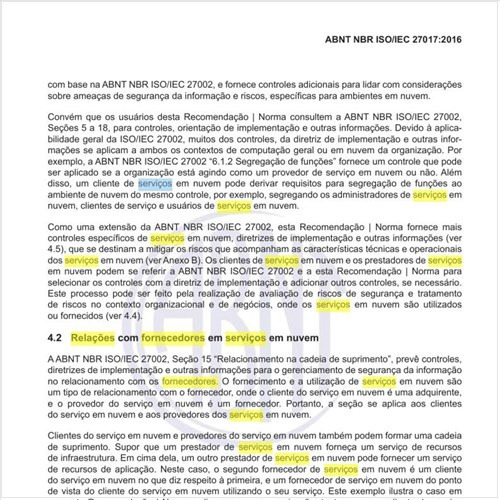 Quais devem ser as relações com fornecedores em serviços em nuvem?