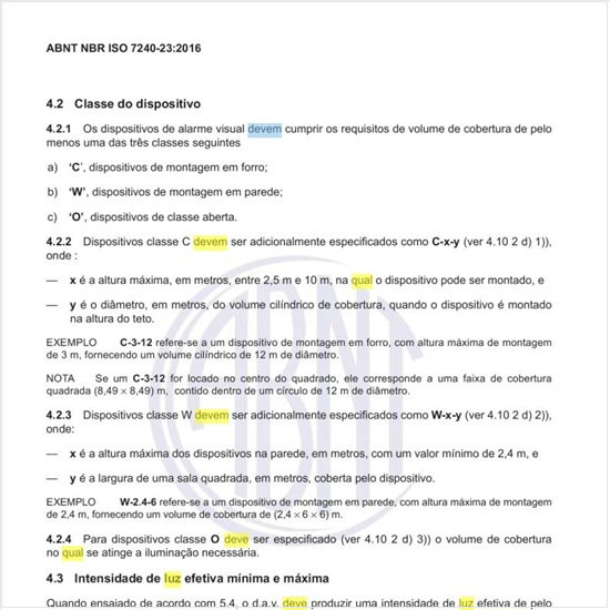 Qual deve ser o padrão de luz e frequência de piscar?