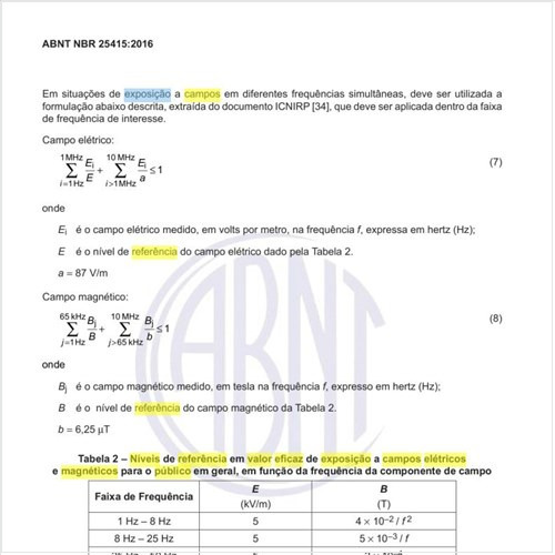 Quais os níveis de referência em valor eficaz de exposição a campos elétricos e magnéticos para o público em geral?