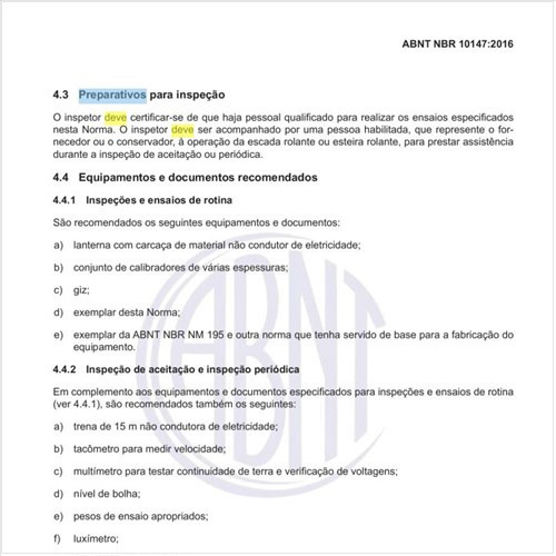 Como deve ser feitos os preparativos para inspeção?