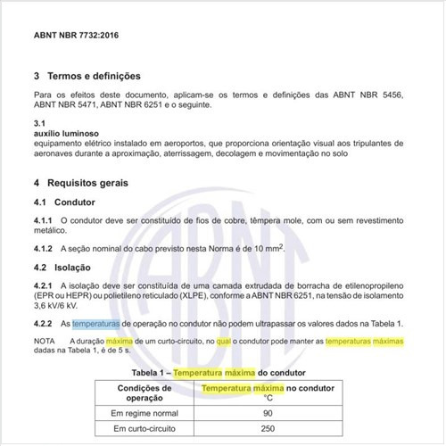 Qual a temperatura máxima do condutor?