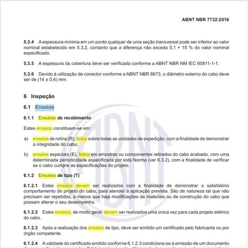 Como devem ser feitos os ensaios de recebimento?