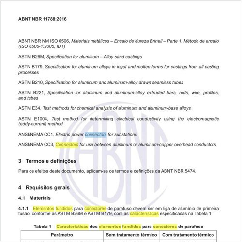 Quais as características dos elementos fundidos para conectores de parafuso?