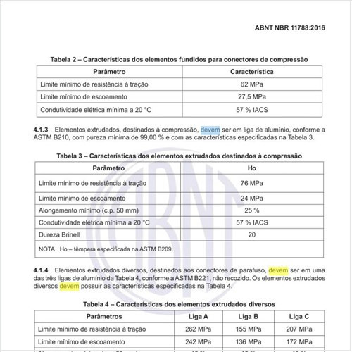 Como devem ser especificados os parafusos, porcas, grampos U ou partes de fixação sujeitas a esforços mecânicos?