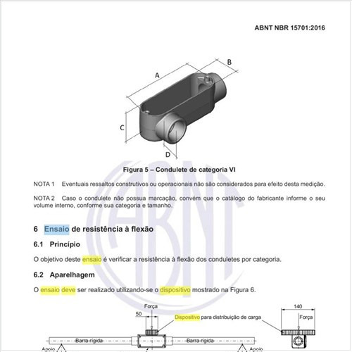 Como deve ser montado o dispositivo para ensaio de flexão?