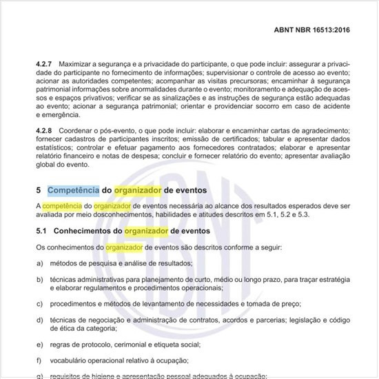 Qual a competência do organizador de eventos?