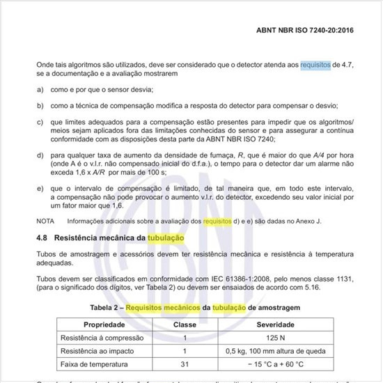Quais os requisitos mecânicos da tubulação de amostragem?