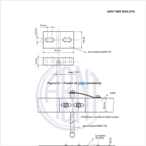 Como deve ser o suporte da haste (orientativo)?