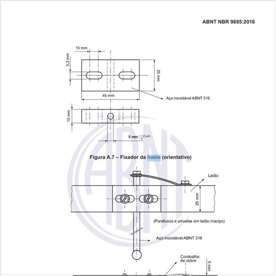 Como deve ser o suporte da haste (orientativo)?
