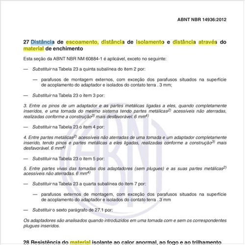 Qual a distância de escoamento, distância de isolamento e distância através do material de enchimento?