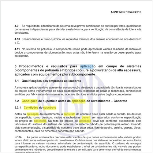 Quais devem ser as condições do substrato para aplicação dos revestimentos?