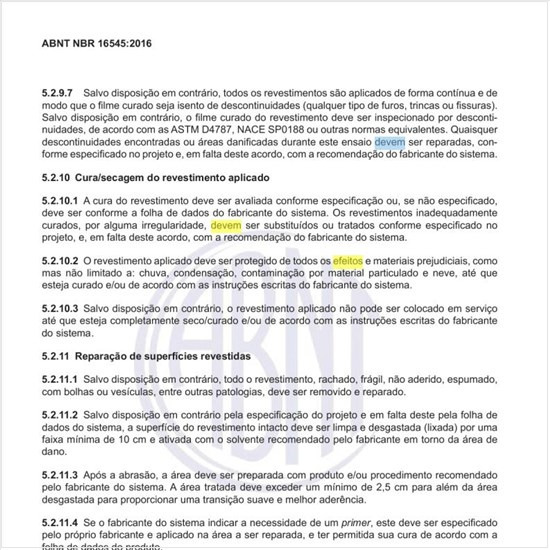 O que devem ser feito em relação à combustibilidade e característica geral do componente?