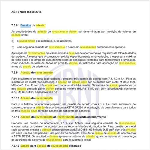 Como deve ser feito o ensaio para adesão de revestimento reparado?