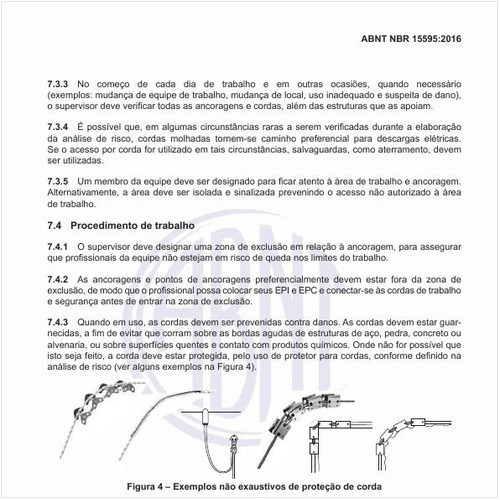 Quais os exemplos, não exaustivos, de proteção de corda?
