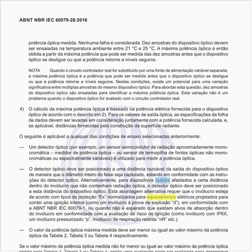 Quais os requisitos adicionais para trens de pulsos ópticos para equipamentos do Grupo II?