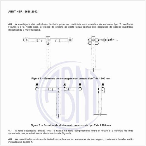 Quais são as quantidades mínimas de isoladores aplicadas em estruturas de ancoragem?