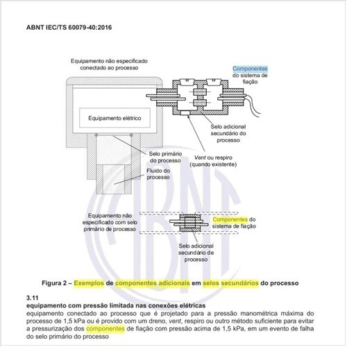 Quais os exemplos de componentes adicionais em selos secundários do processo?